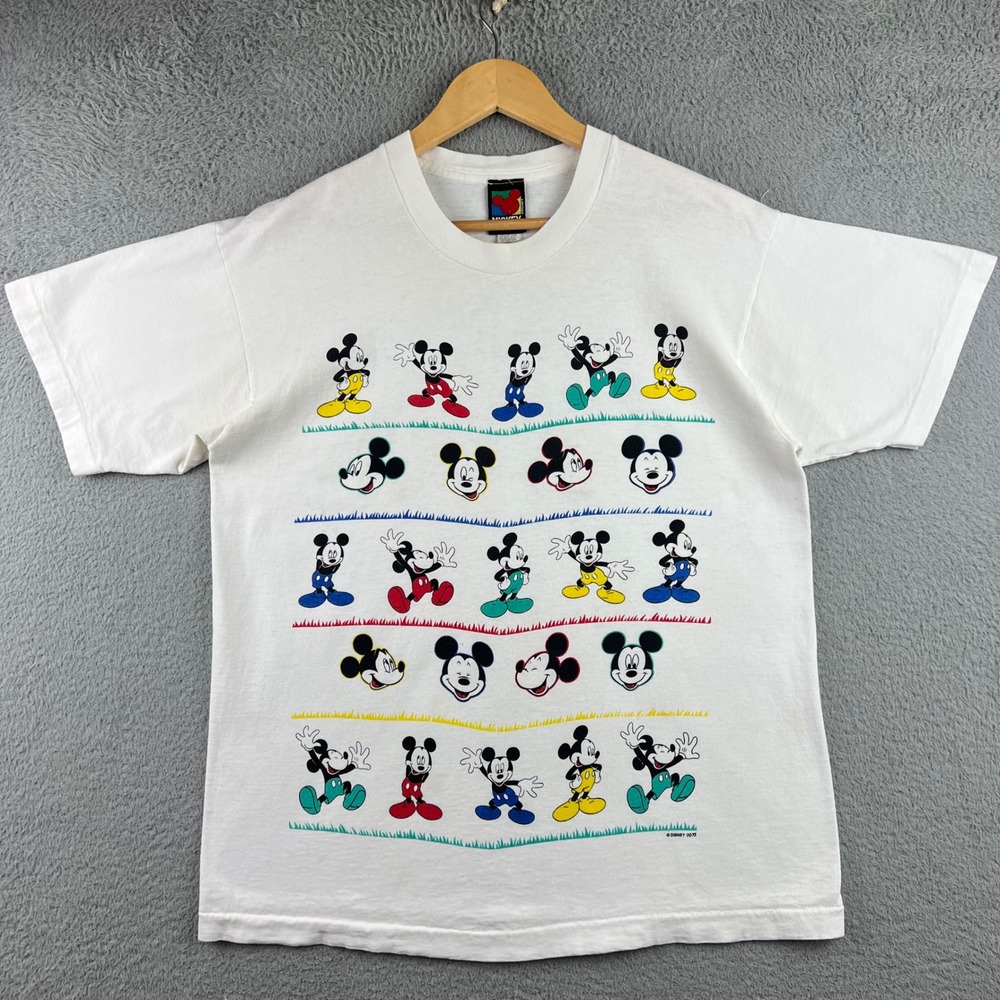 Vintage Mickey Unlimited Disney T-Shirt Mens M White Single Stitch 90s Graphic